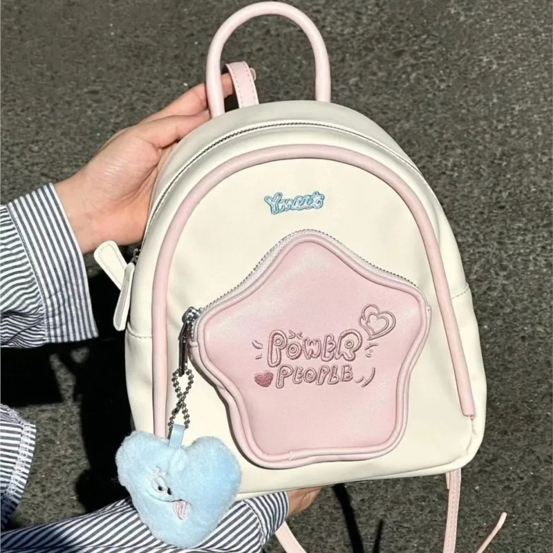 

JIAERDI Sweet Cute Star Letter Backpack Women Leather Large Capacity Student School Bag Ladies Cartoon Daily Mochilas Mujer 2025
