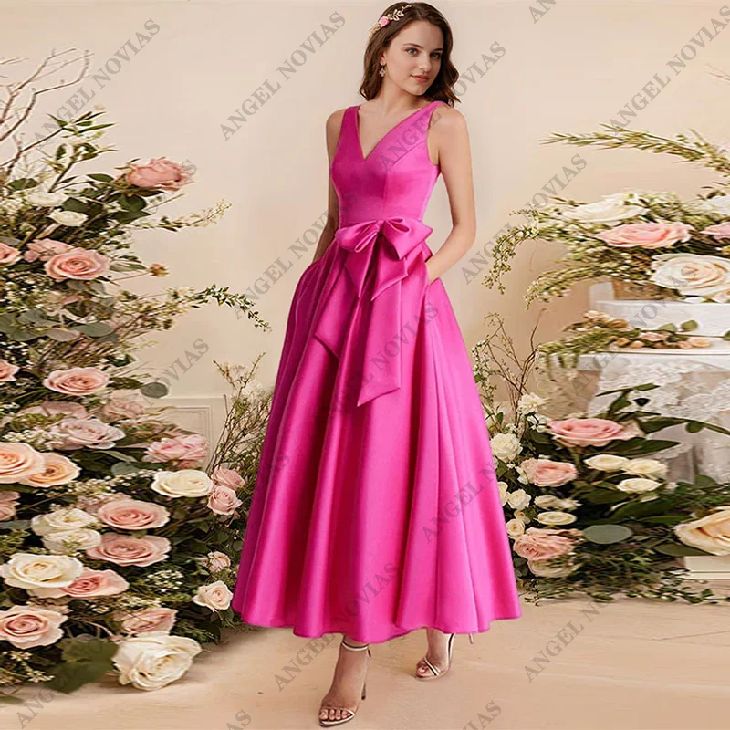 Customized Ankle Length Mother of the Bride Dress with Pockets Wedding Party Gowns vestidos de fiesta elegantes 2024 para boda