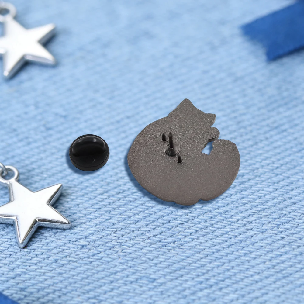 Orange Cat Energy Enamel Pin Funny Circle Cat Brooch Cute Cartoon Animal Badge For Backpack Clothes Kitty Lover Gift
