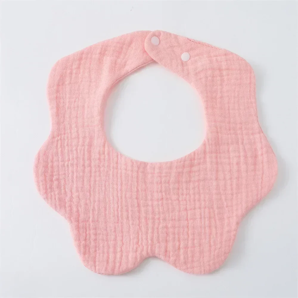 Cotton Baby Bibs 6 Layer Gauze Petal Baby Feeding Bib Solid Thickened Infant Saliva Towel Soft Burp Cloth for Newborn Baby Items