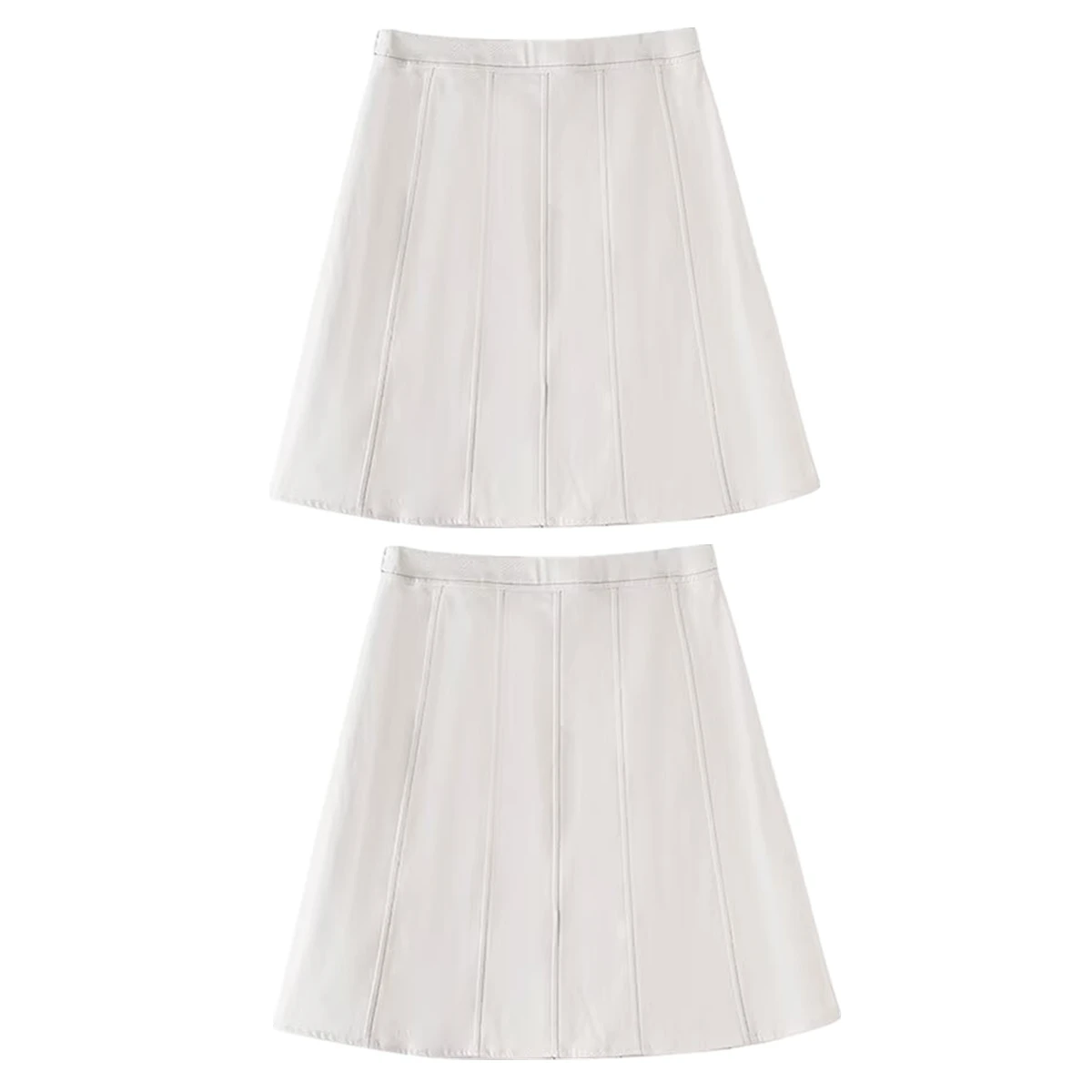 

Maxdutti Minimalist Stylish And Elegant White Pleated Skirt Women Denim Skirts Falda High Waist A-line Mini Skirt Women