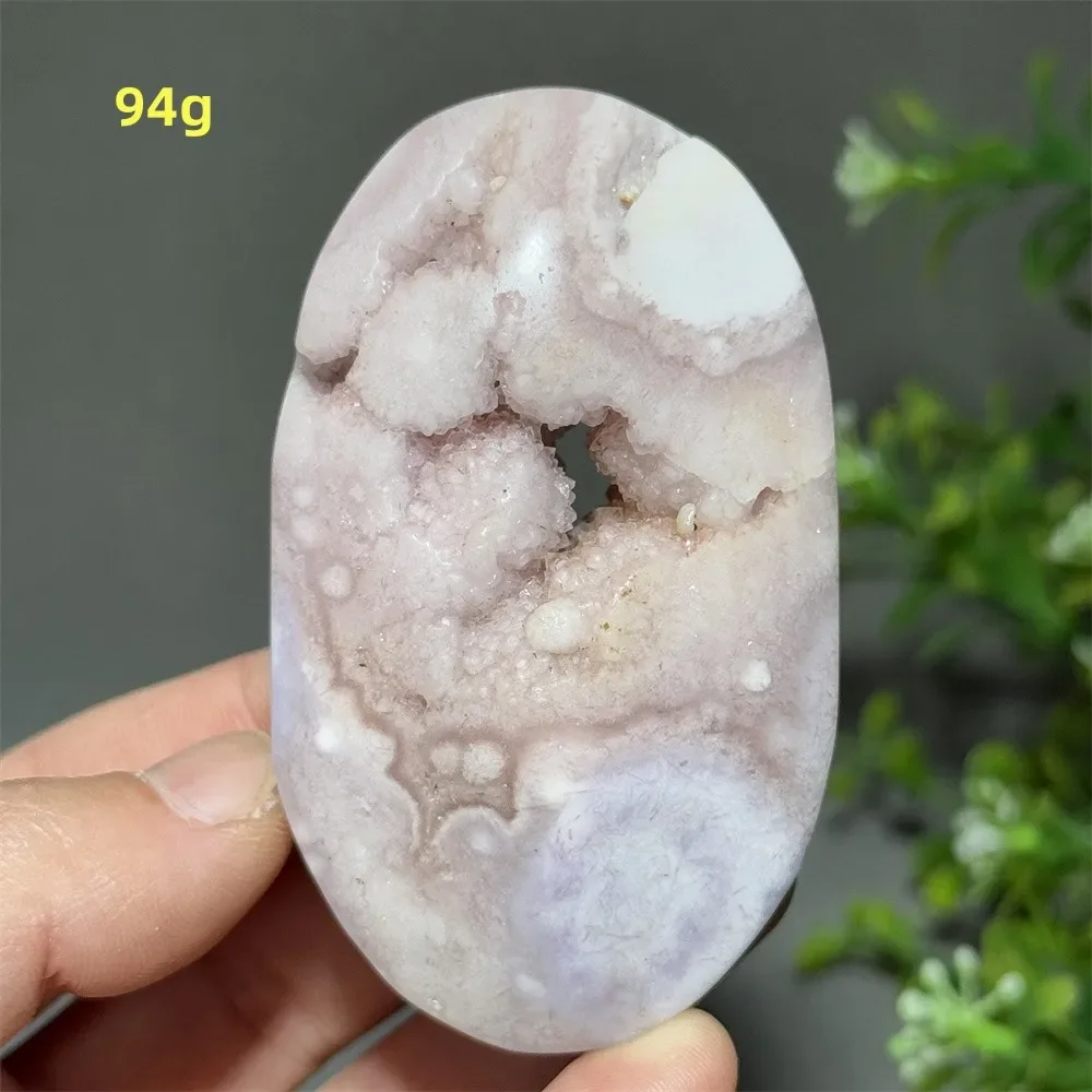 Natural Mineral Quartz Pink Amethyst Flower Agate Palm Reiki Healing Energy Witchcraft Meditation Home Decoration Lucky Gift