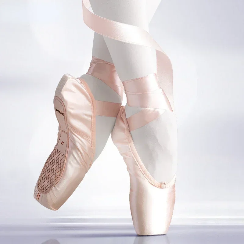 

Professional Ballet Pointe Shoes Girls Women Ladies Satin Ballet Shoes With Ribbons