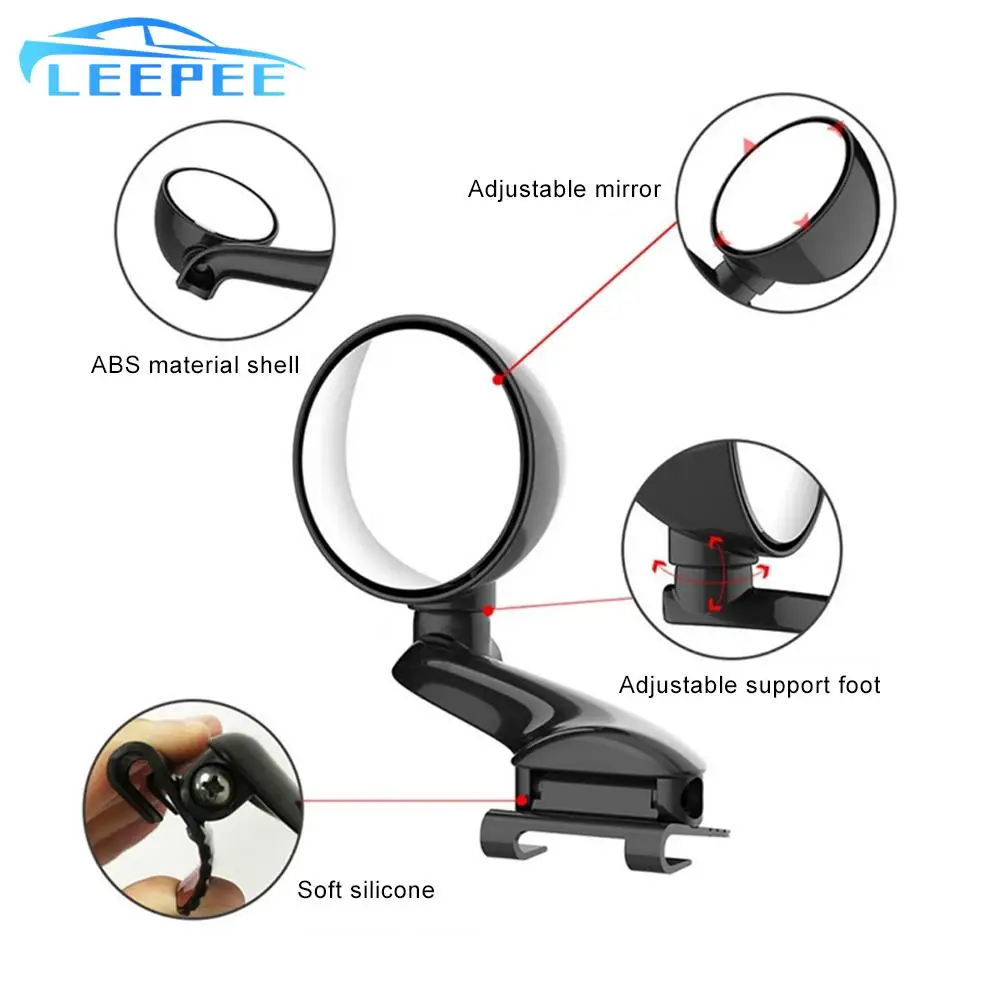 For Car Vehicle Side Blindspot Blind Spot 360 Rotation Adjustable Car Front view mirror Clear View Auxiliary Rearview