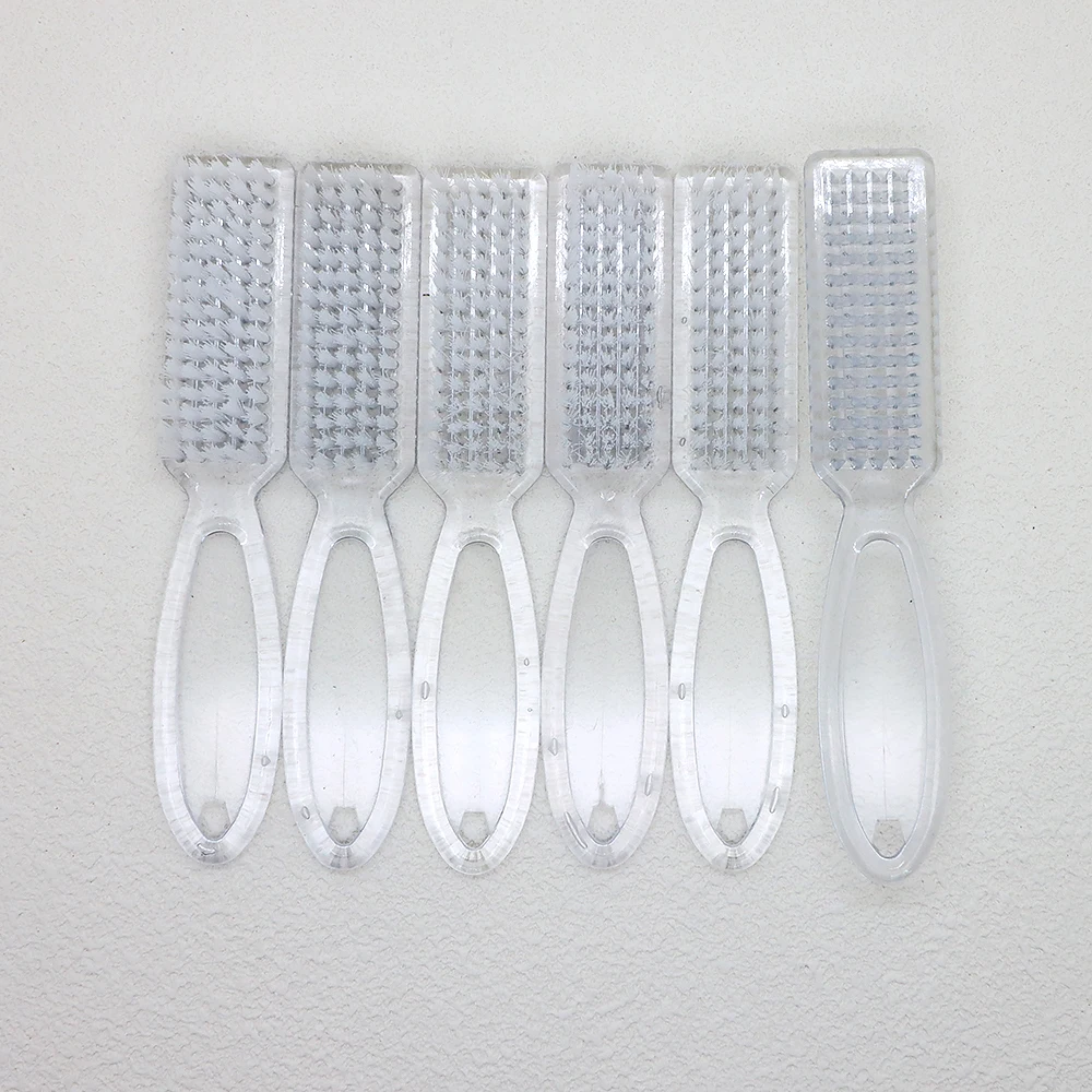 2/4/6/8/10 stücke Klar Griff Nail art Pinsel Nagel Hand Schrubben Reinigung Pinsel Weiche Entfernen Staub Reiniger Maniküre und Pediküre Werkzeug – Detail 3