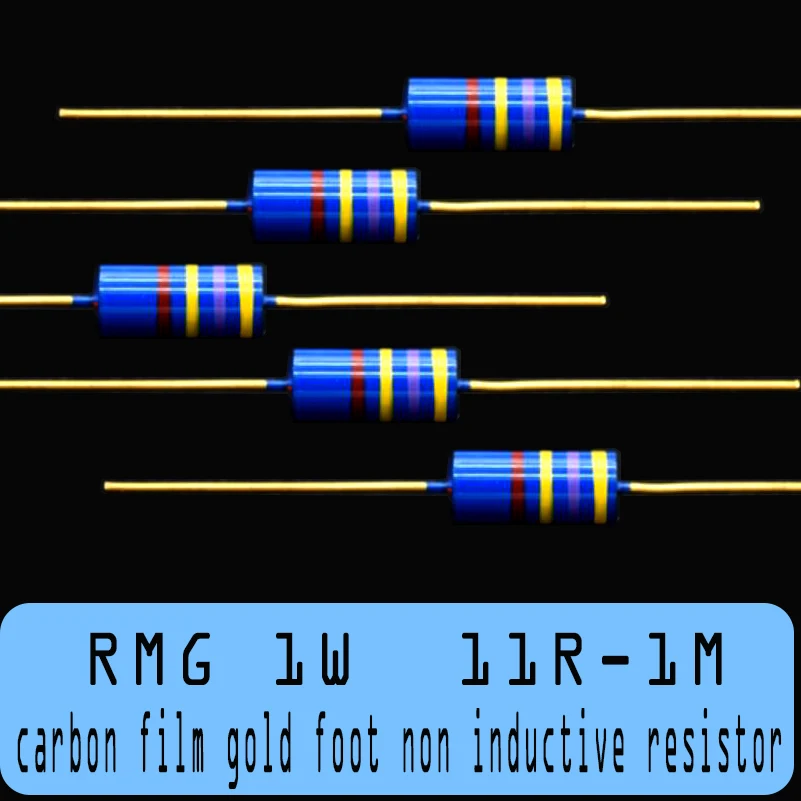 

2pcs/lot Japan original RMG 1W 1% carbon film gold foot non-inductive resistance tube amplifier audio fevertonic