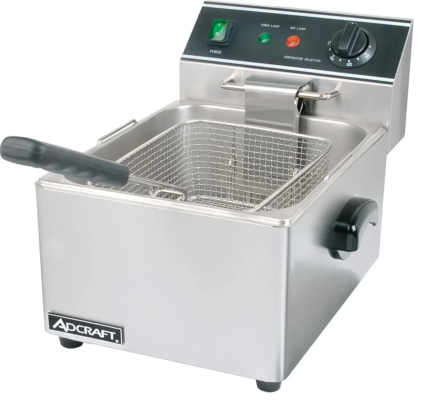 Adcraft Single Tank Deep Fryer, 6L, in Stainless Steel (DF-6L)