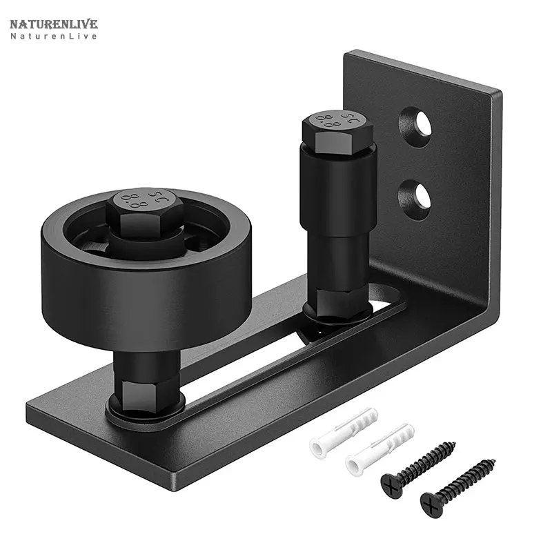 Heavy Duty Sliding Barn Door Floor Guide, Adjustable Roller, Wall Mount System, Barn Door Panel Non-Damage(8 in 1)