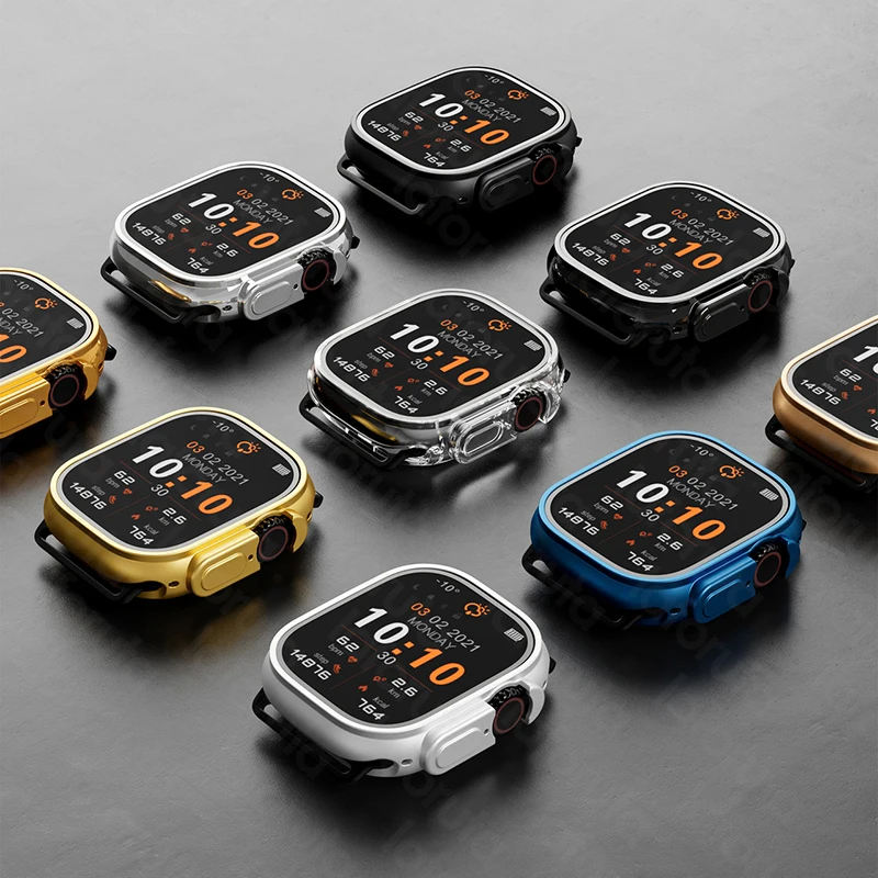 Capa de silicone macia para Apple Watch, Capa protetora para iWatch Ultra 2, Cobertura total de 49mm, Homens e mulheres