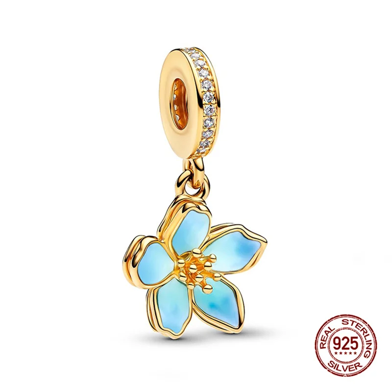 Charm-Anhänger aus 925er Silber, exquisite Rosen und Schneeflocken, passend für 3 mm Armbänder, Halsketten für Frauen, luxuriöser DIY-Schmuck, Geschenke