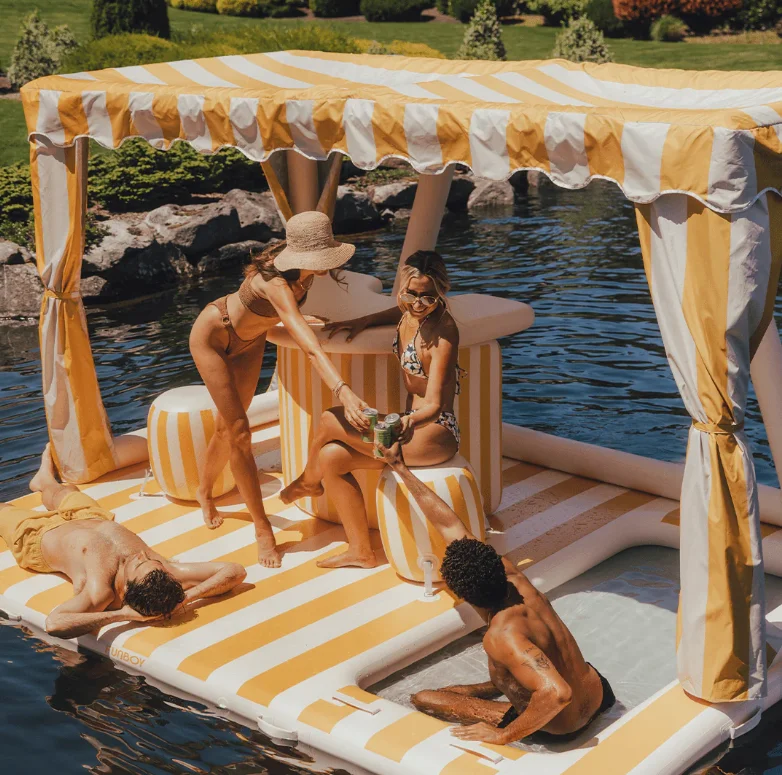 DWF PVC inflatable floating tent sofa floating water bar platform dock