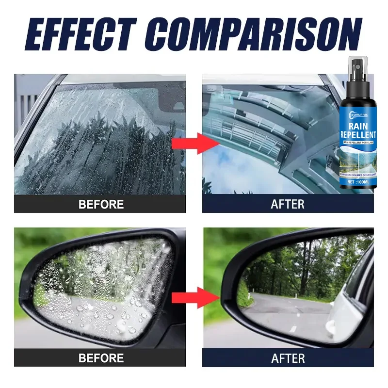 Picture 6: Car Glass Anti Rain Agent, Hydrophobic Water Repellent Spray for Windshield Rearview Mirror, Rainproof Protective Coating Enhanc