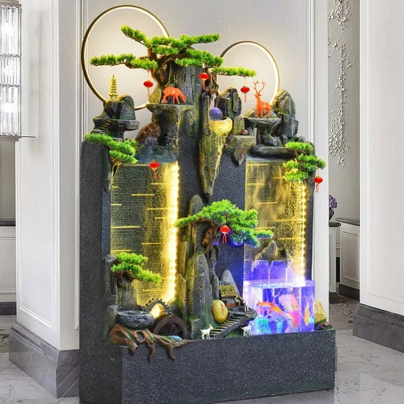 

Water Curtain Wall Water Screen Living Room Floor Fish Tank Rockery Fountain Landscape