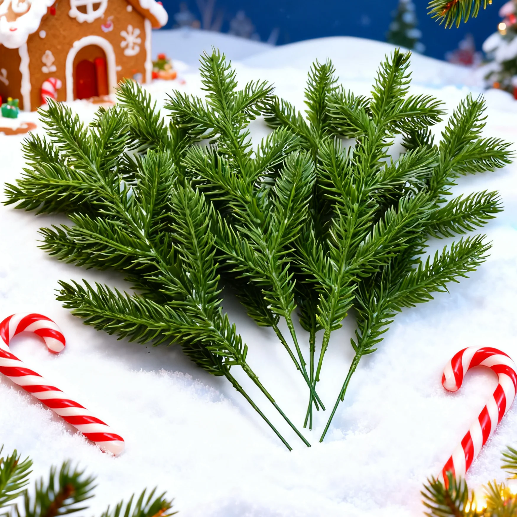 

10/20pcs Artificial Plants Pine Christmas Tree Home Room Table Wreath Outdoor Garden Party Decor Accessory Wedding DIY Gift Box