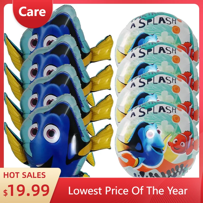 ชุดตกแต่งงานปาร์ตี้วันเกิดธีม Dory Finding Nemo ลูกโป่งฟิล์มอะลูมิเนียมรูปปลาการ์ตูน