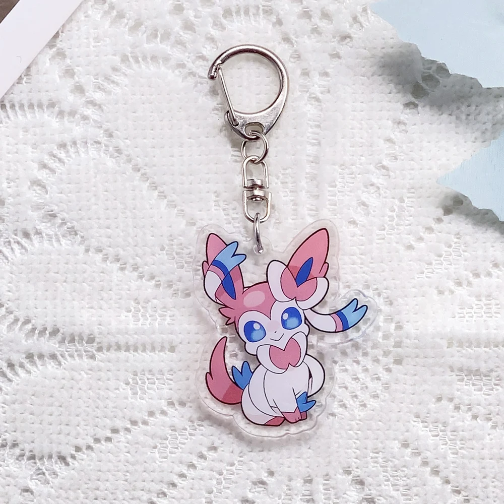 1/9PCS Anime Characters Pokémon Acrylic Keychain Accessories Cute​ Keyrings Friends Gifts Cartoon​ Bag Charms Backpack Pendant image 6