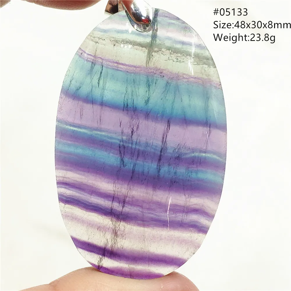 Natural Colorful Purple Fluorite Quartz Bead Pendant Necklace Water Drop Round Rainbow Purple Fluorite Woman Men Jewelry AAAAAA