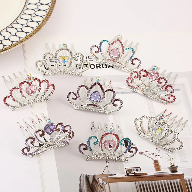 

Colorful Rhinestone Pet Hair Accessories Sweet Princess Crown Dog Hair Clip Accessories Comb Hairpin Pet Headdress Hair Clips