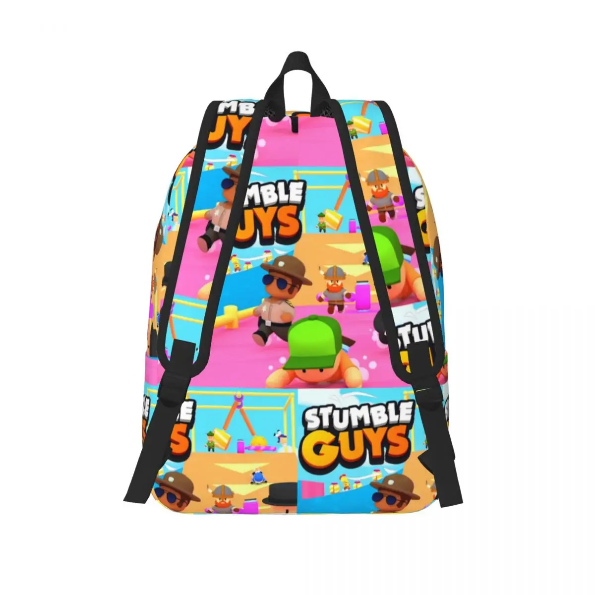 Happy Stumble Guys Backpack for Boy Girl Teenage Student School Bookbag Canvas Daypack Primary Bag Travel