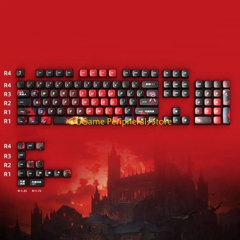 

U55B 119-Key Backlit Keycaps Slip Proof Base Game Design for Stable Gaming Typing
