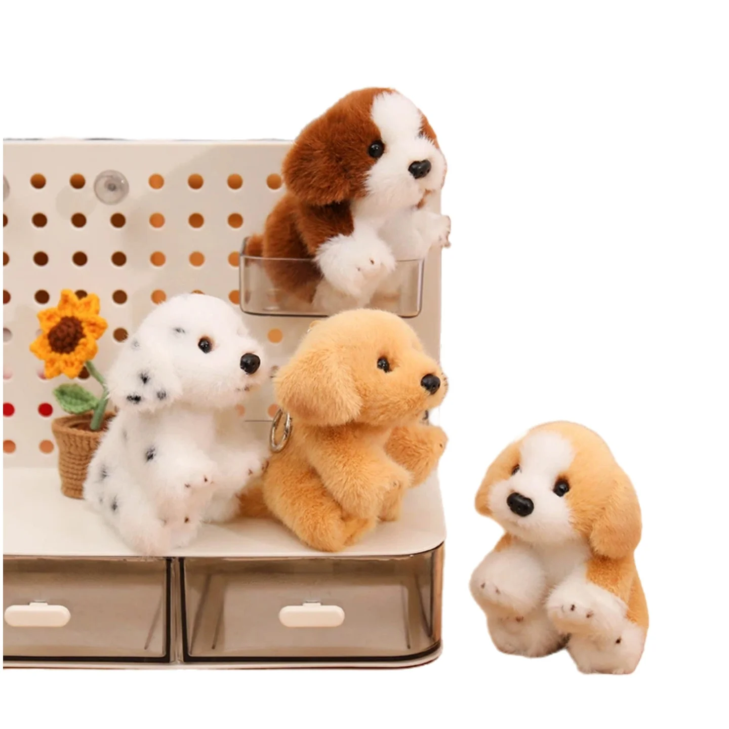 

Cute12cm Mini Szie Dog Pet Plush Toy Pendant Stuffed Fluffly Golden Retriever/Dalmatian/Schnauzer Soft Doll Key Chain Bag charm
