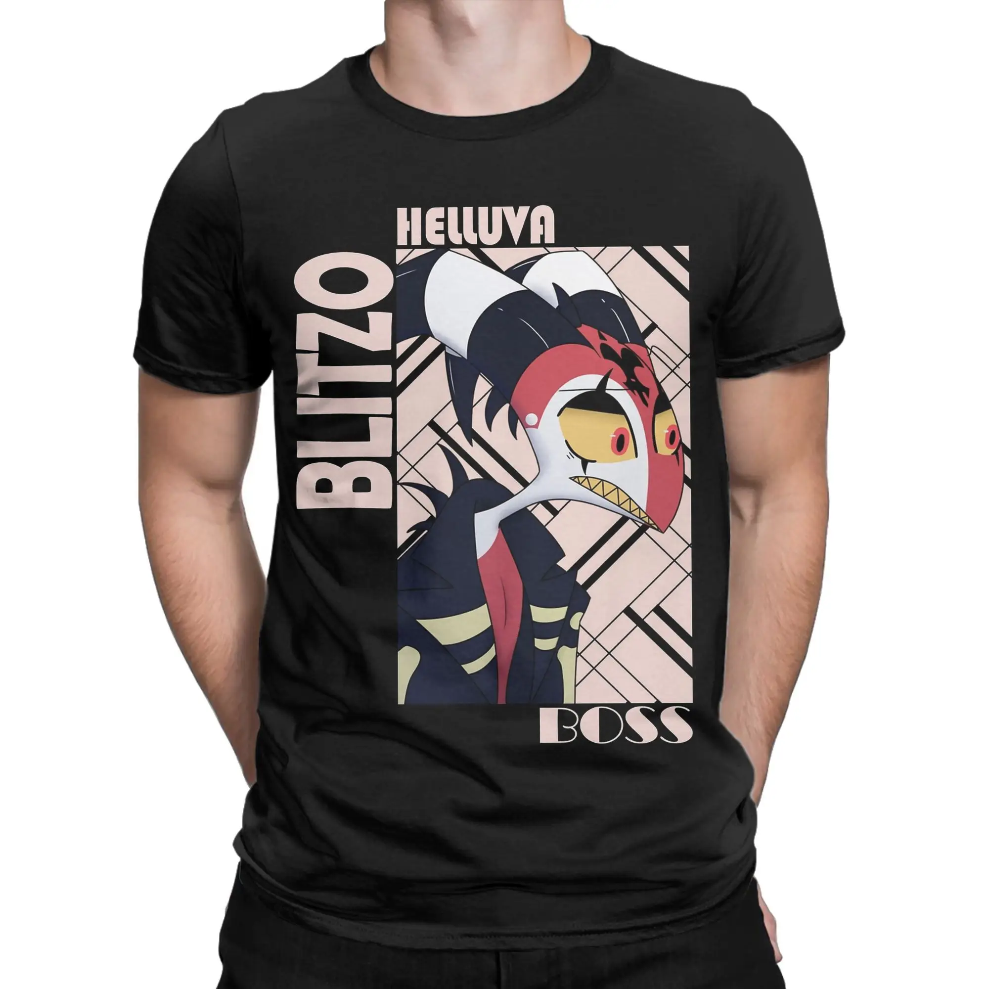

Футболка Helluva Boss Blitzo для мужчин и женщин, футболки с графическим принтом, одежда из 100% хлопка