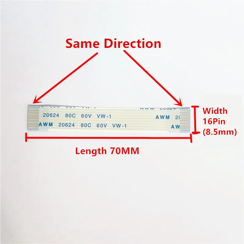 Customized FPC FFC Ribbon Flexible Flat Cable Pitch A-Type Wire Forward Direction In The Same Direction