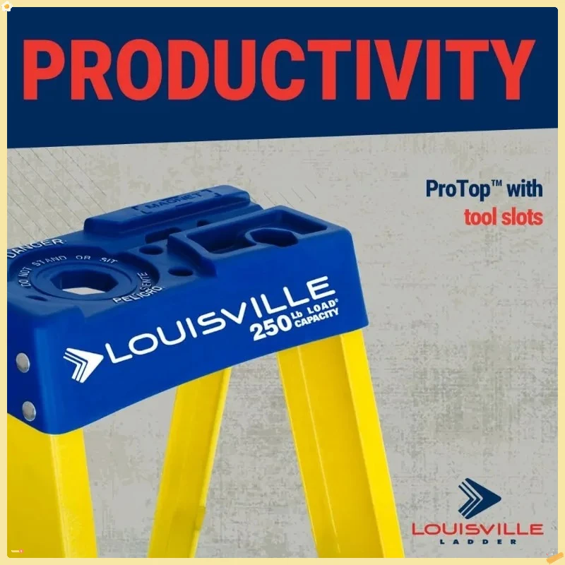 8-Foot Fiberglass Step Ladder - 250-Pound Load Capacity, Type I