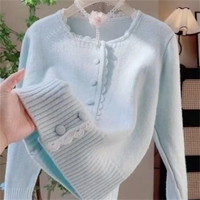 2025 Autumn Winter Korean Fashion Solid Loose O Collar Sweaters Women's Clothing Casual Thick Warm Knitted Cardigan Basic Tops
