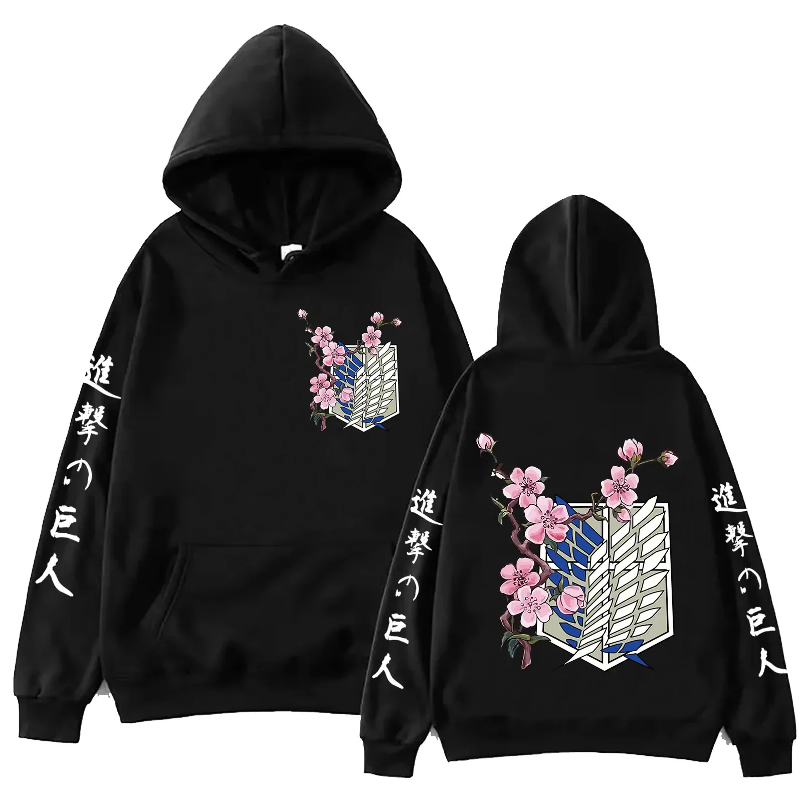 

Anime Attack on Titan Hoodie Harajuku Hip Hop Pullover Tops Fans Gift
