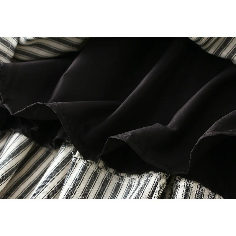 Nieuw in 2023 Lente Trendy Gestreepte Lace Up Hoge Taille A-lijn Medium Lange Rok Damesmode Zoete Casual Elegante Rokken