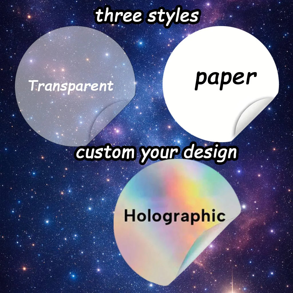 

54pcs laser transparent white customizable circular, square, rectangular stickers, birthday product packaging, back to school se
