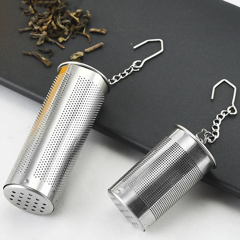 Tea Infuser Tea Ball Tea Leaves Mesh Strainers Stainless Steel Particle Filters Chain With Hook Spice Filters Kitchen Accessorie