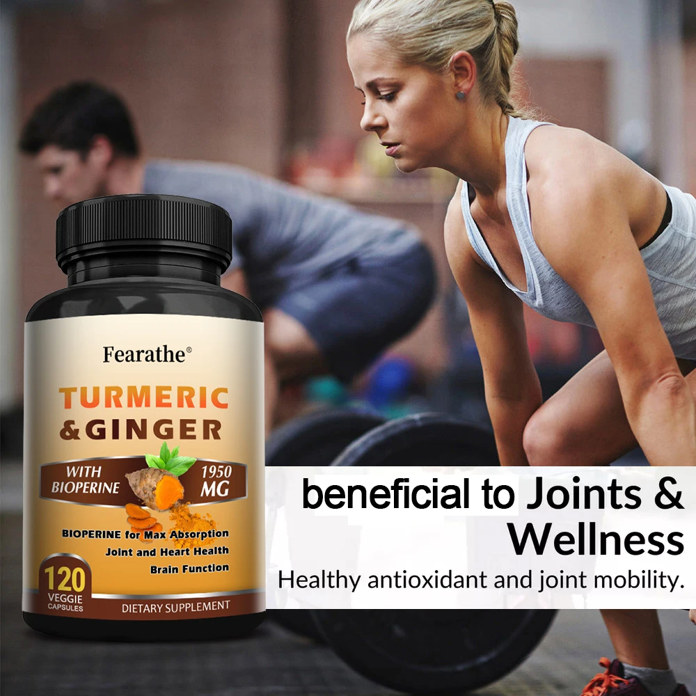 Turmeric Ginger + Ginger Supplement, 95% Curcuminoids, with Turmeric, Black Pepper for Joint, Digestive and Immune Support - view 2