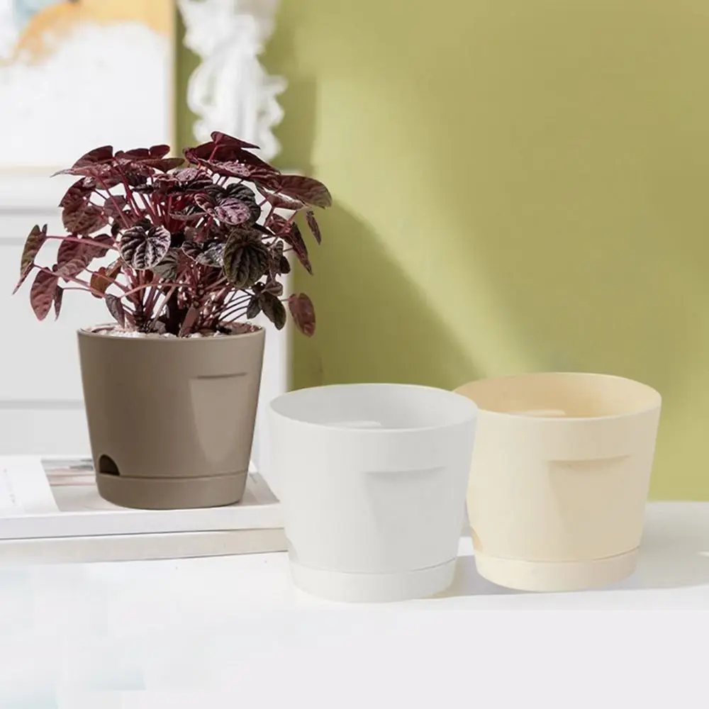 Maceta para plantas perezosas de autorriego, incluye revestimiento, suministros de jardín, maceta hidropónica con mango, maceta para flores de suelo, nuevo