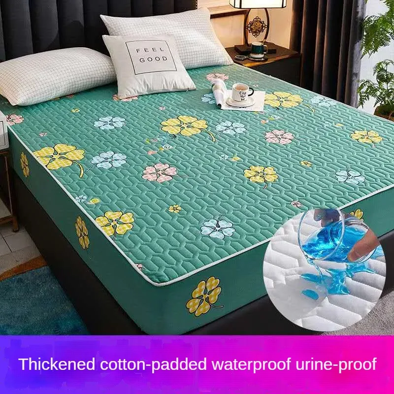 

New Thickened Waterproof to Prevent Leakage of Urine Quilted Fitted Sheet Three-Piece Set Mattress Cover Cotton Dust Cover