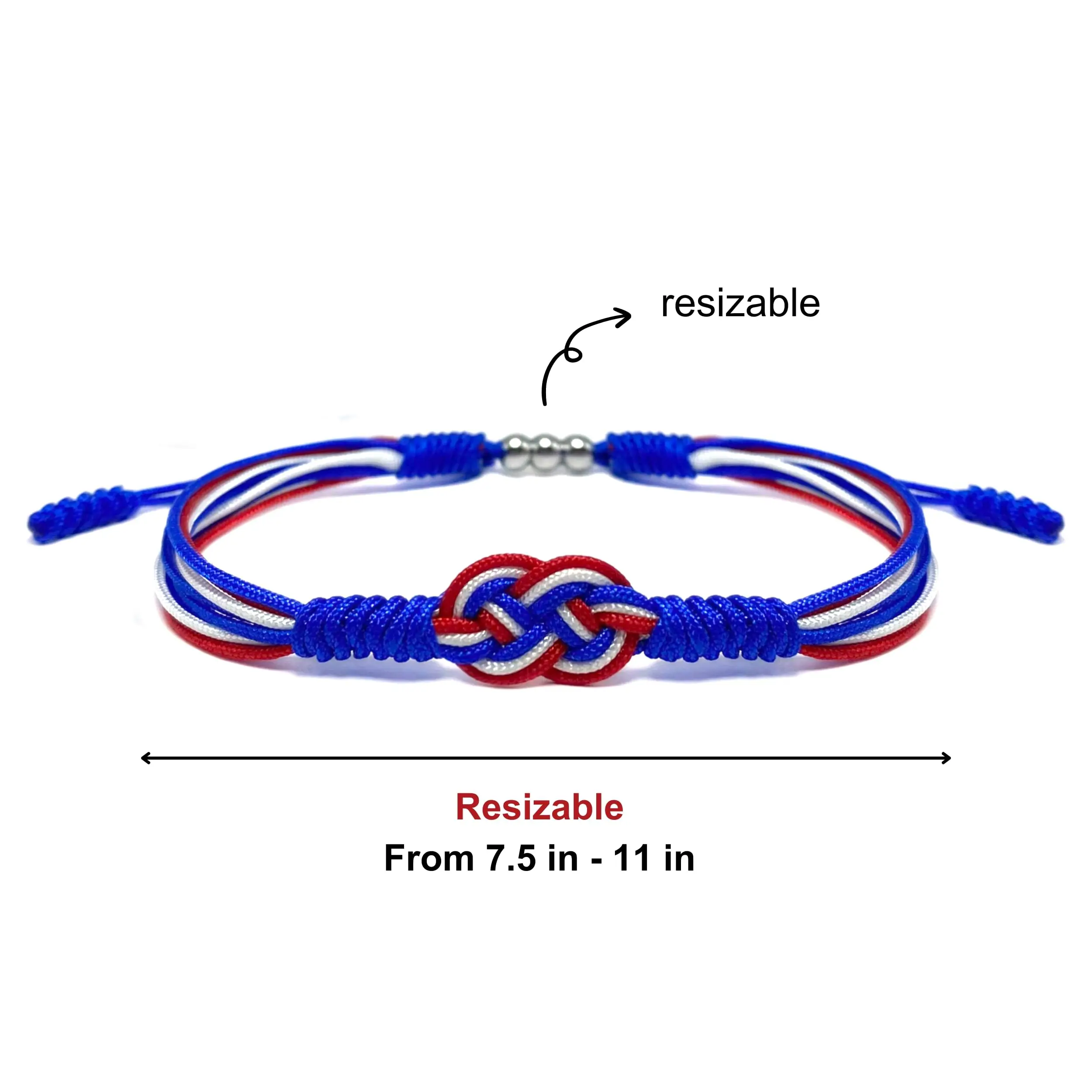 Pulseira de bandeira do país com cordão de surfista - Proteção da sorte da amizade para sempre unissex