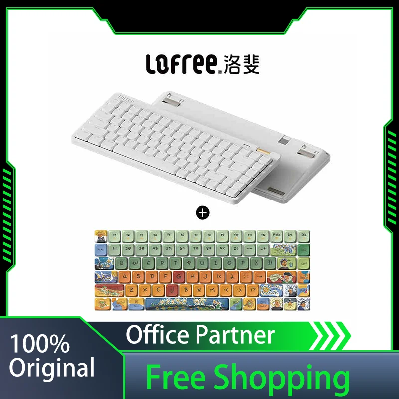 Lofree Flow Lite Keyboard POM Switch 2.4G Bluetooth Wired Gasket Mount Volume Roller Key Configurator Keycaps Laptop Office Gift