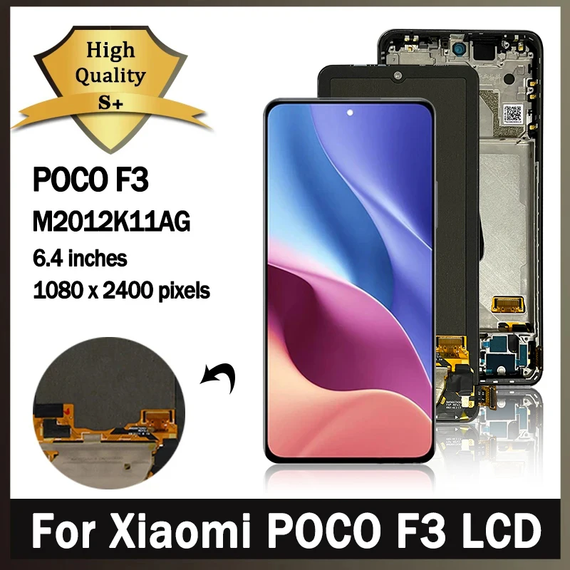 

Тест для Xiaomi POCO F3 ЖК-дисплей M2012K11AG рамка экрана + сенсорный экран дигитайзер для POCOF3 замена экрана