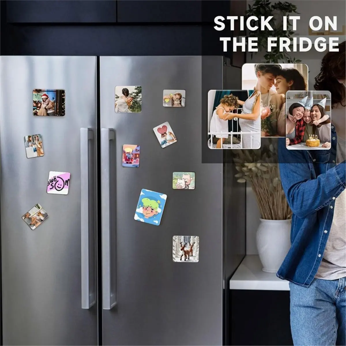 A50U 40Pcs Sublimation Picture Magnet Blanks Personalized Square Magnets for Refrigerator Custom Magnets Sublimation