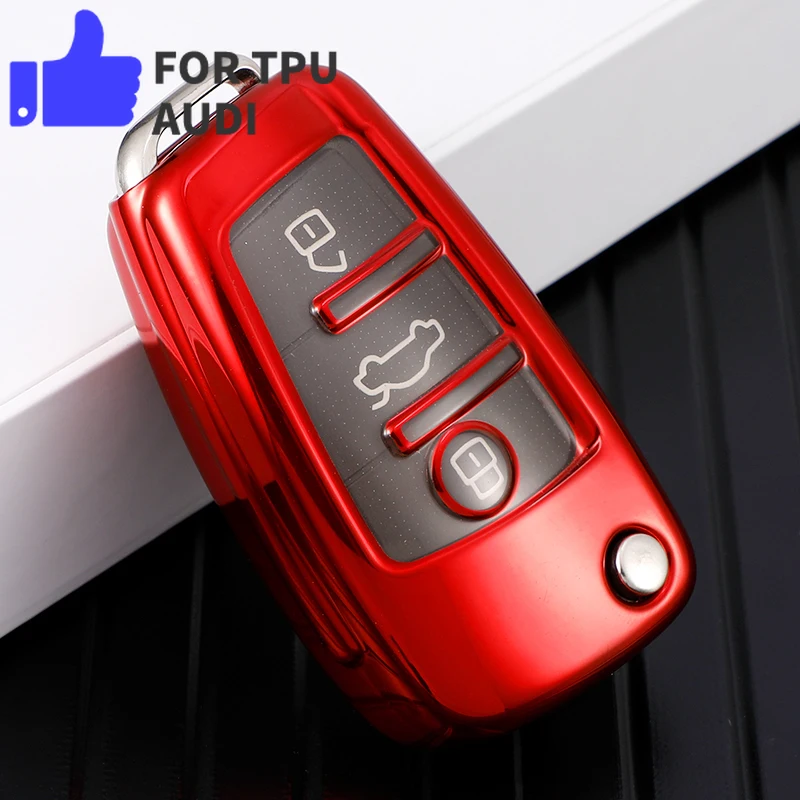 Transparent TPU Car Remote Key Case Cover for Audi A1 A3 A4 A5 Q3 Q7 C5 C6 8L 8P B6 B7 B8 RS3 TT 8V S3 RS Sline R8 S6