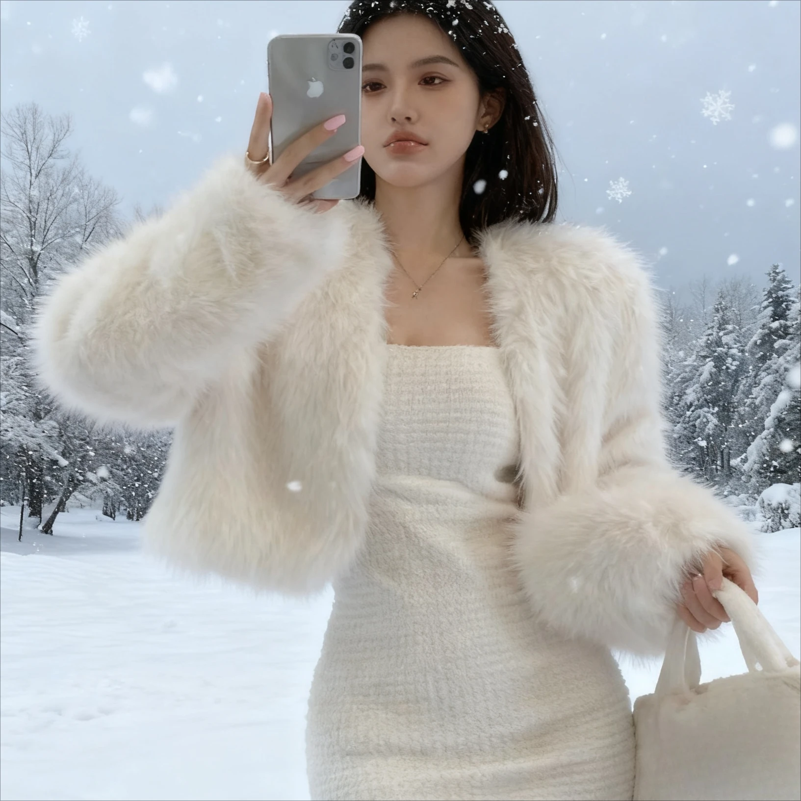 

Faux Fur Short Coats Jackets Women V Neck Coat Thick Warm Y2k Streetwear White Jacket Work Loose Outerwear Autumn Winter 2025