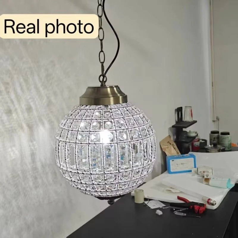 Nordic Modern Globe Crystal Pendant Light Luxury Creative Restaurant Exhibition Hall Lobby Decoration Living Room Main Pendant
