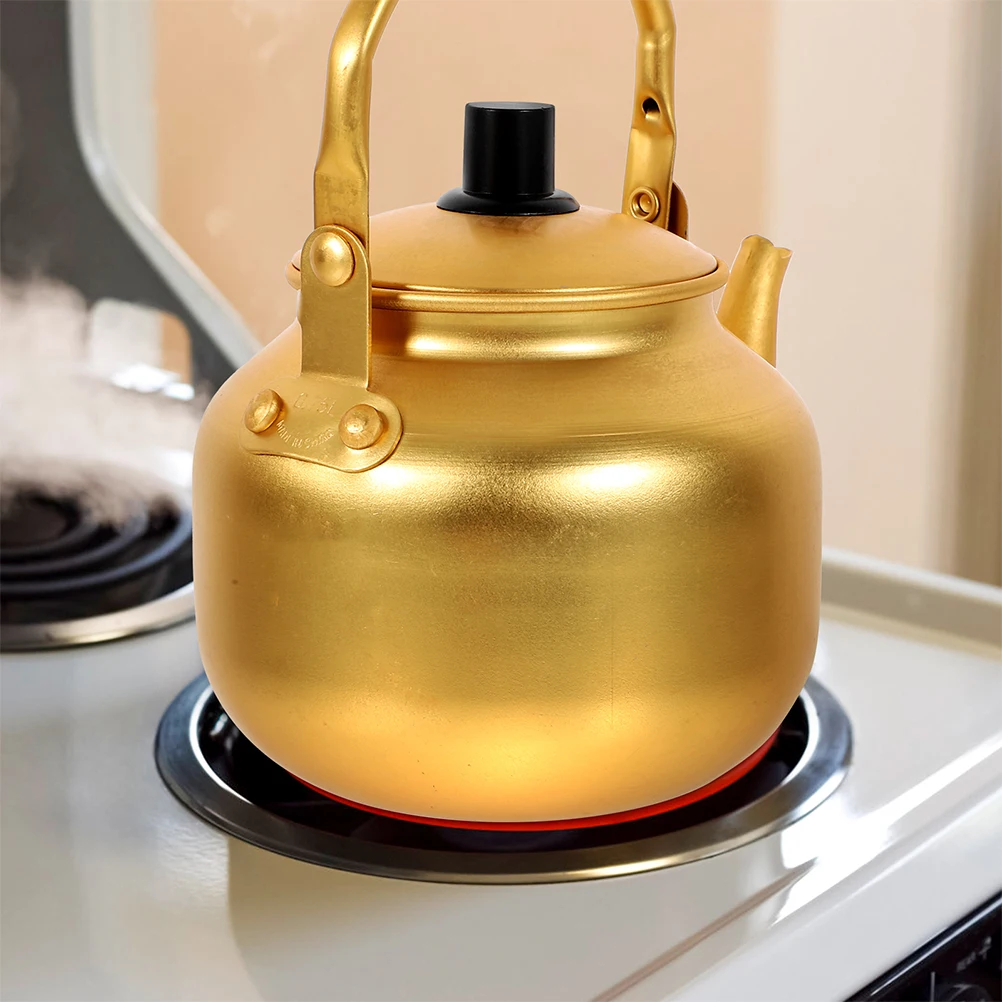 

Aluminium Water Boiler 0.75L Yellow Kettle Random Engraved Handle Electric Gas Stove Top Portable Kitchen Teapot