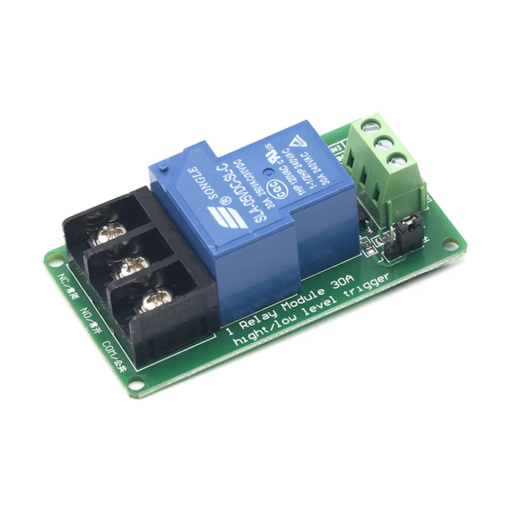 

1 Channel Relay Module 30A with Optocoupler Isolation 5V 12V 24V Supports High and low Triger trigger