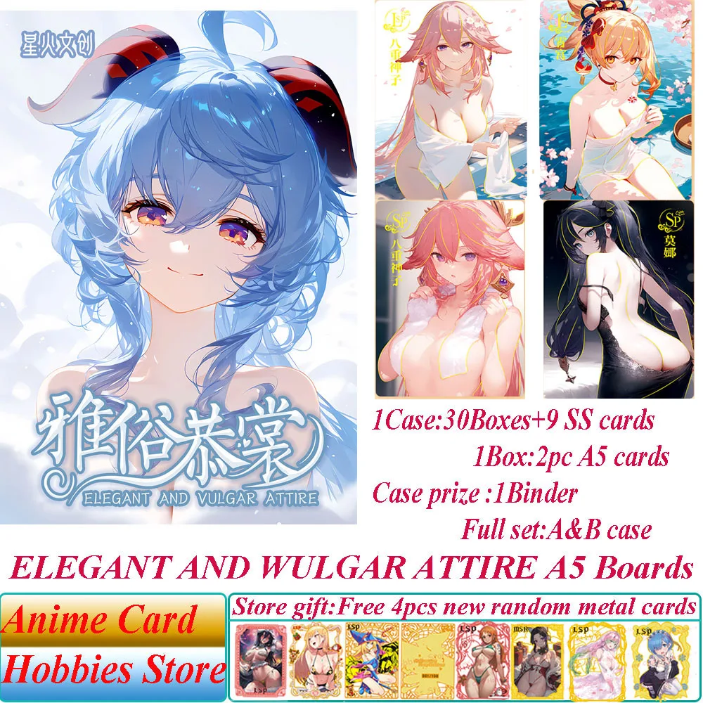 

New ELEGANT AND WULGAR ATTIRE A5 Goddess Art Boards Rem Kafka Highly Popular Anime Female Lead Spicy Sexy Nude SM Cards Gifts