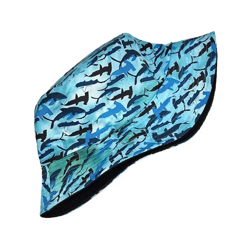 Spring Polyester Cartoon Print Bucket Hat Fisherman Hat Outdoor Travel Hat Sun Cap Hats for Men and Women 235