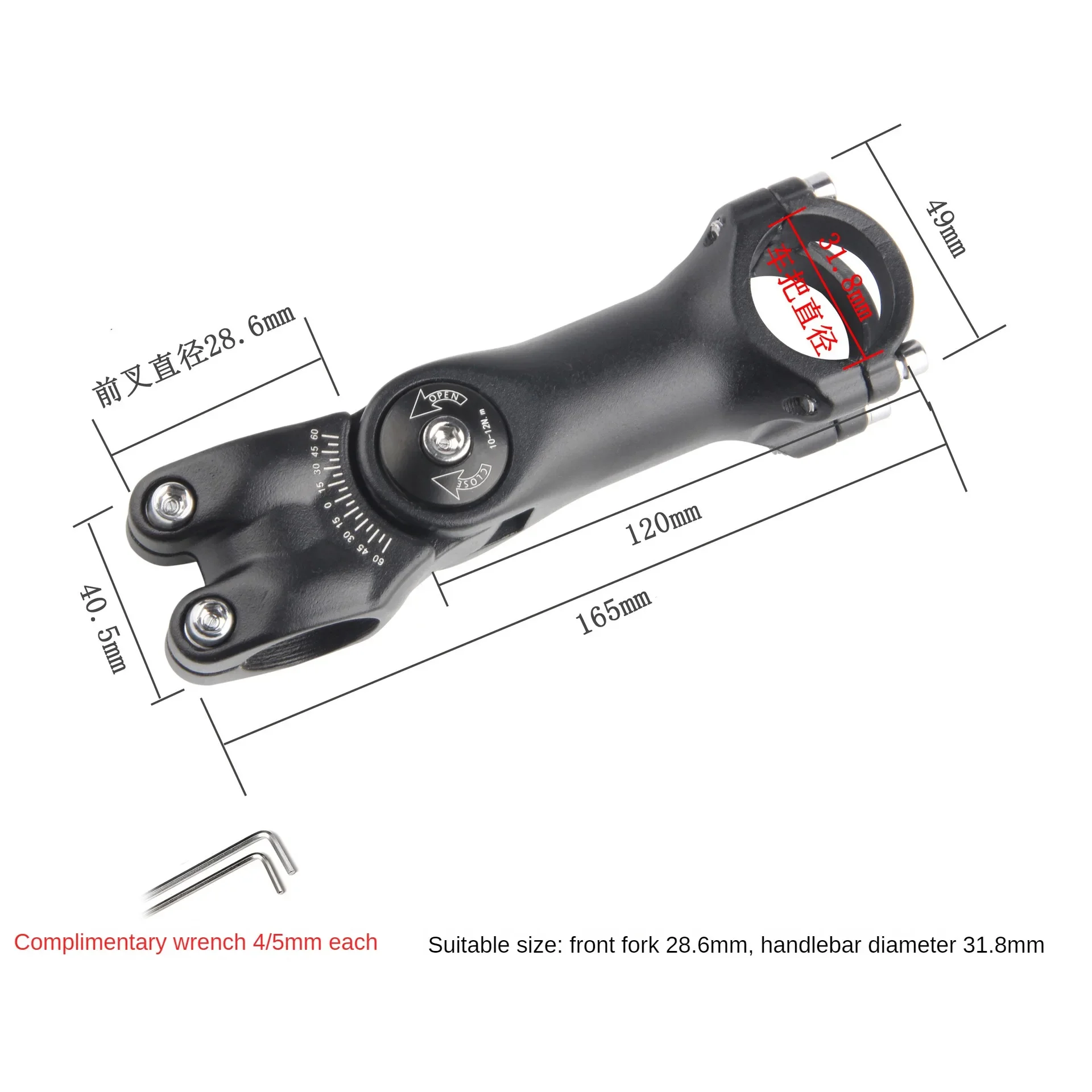 Adjustable Bicycle Handlebar Stem Variable 60 Degree Angle Aluminum Alloy Bike Handlebar Riser Road Bike Front Fork Stem Adapter