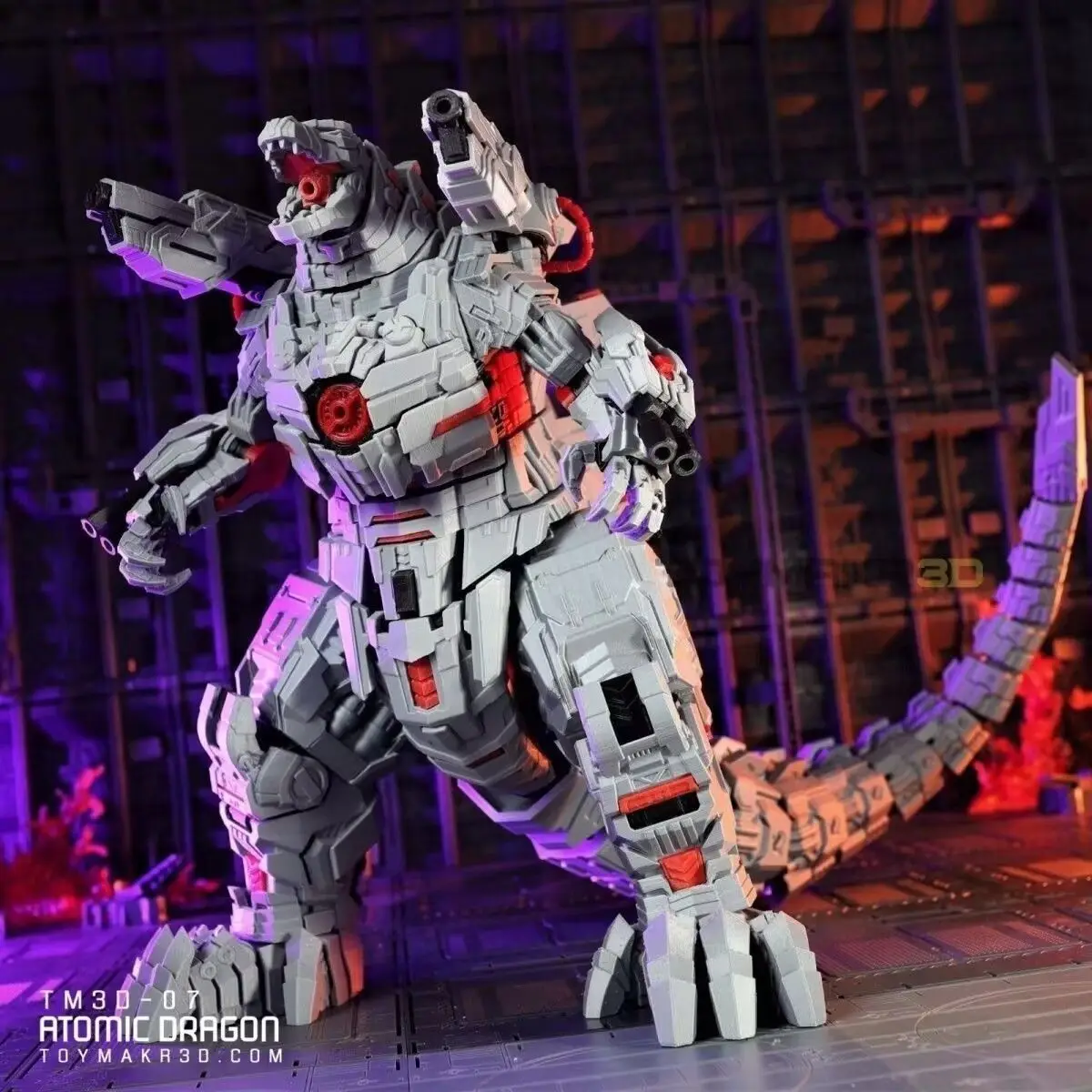 Mecha Godzilla 3D Printed Dinosaur, Full Articulated Joints Model Toy - view 2