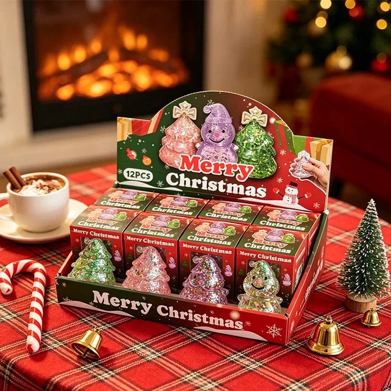 Christmas Tree Soft Clay Pressure Ball Soft Clay Toy Maltose Snowman Fun Stretching and Squeezing Toy Adult Stress Relief Gift - view 2